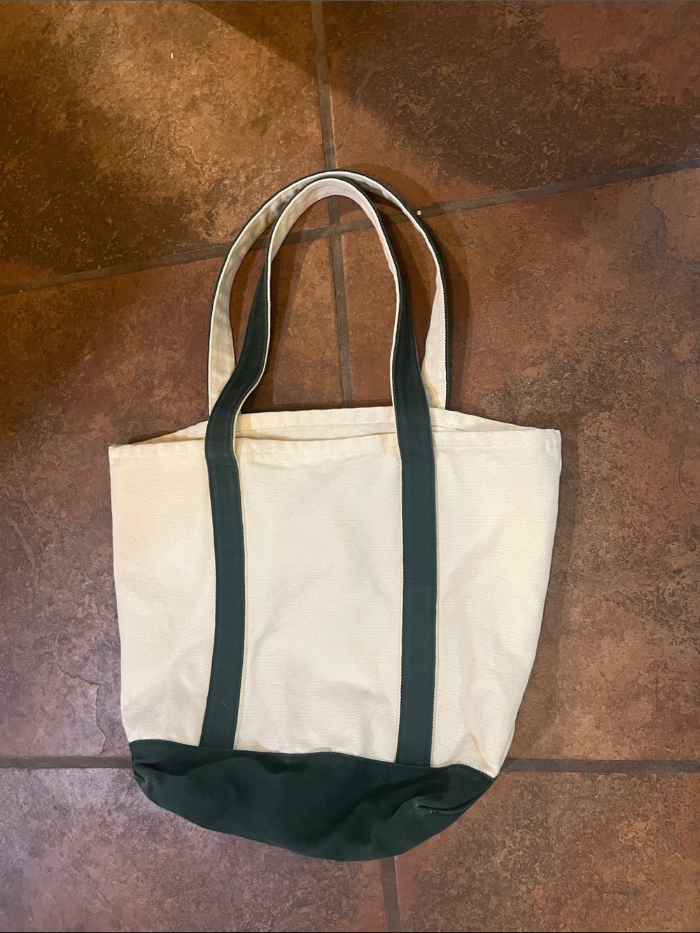 Canvas Tote Bag with Dark Green Trim - Classic Everyday Carry